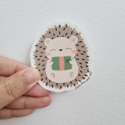 Cute Hedgehog Die Cut Sticker, Vinyl Sticker