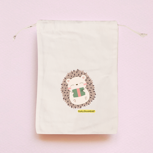 Cute Hedgehog Drawstring Bag