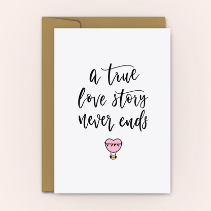 A True Love Story Never Ends - Personalised Greeting Card