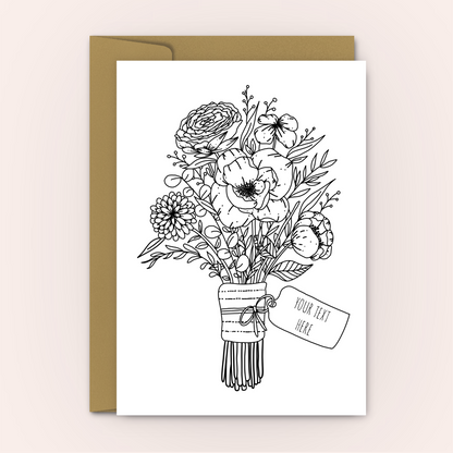 Flower Bouquet - Personalised Greeting Card