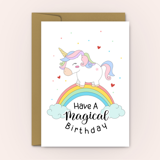 Unicorn Rainbow Birthday Card