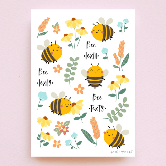 Bee Happy, Bee Gift - Custom Art Print