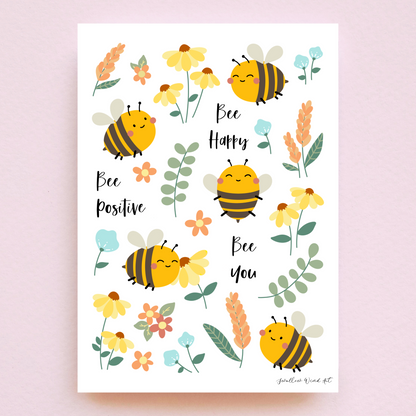 Bee Happy, Bee Gift - Custom Art Print