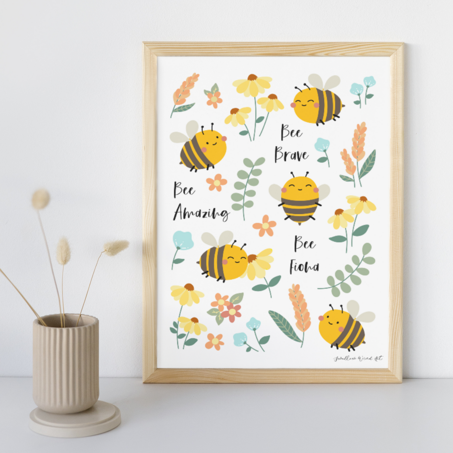 Bee Happy, Bee Gift - Custom Art Print