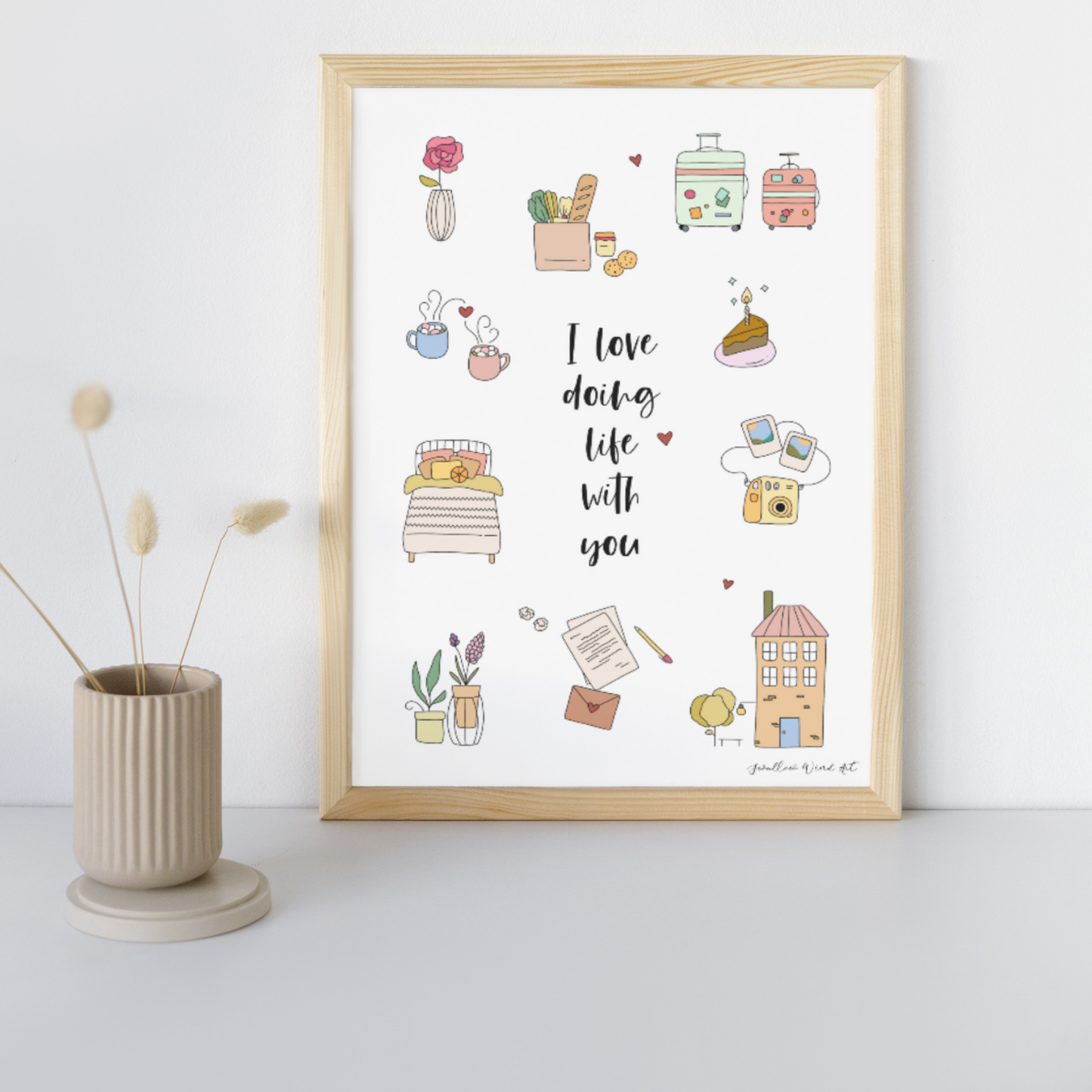 I Love Doing Life With You - Paper Art Print (NOT Digital Download)