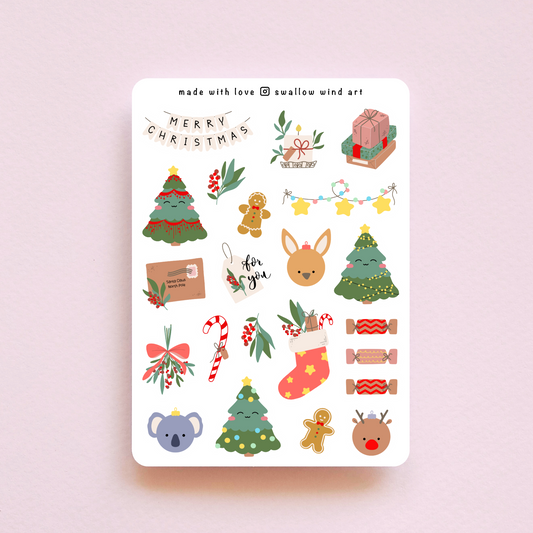 Christmas Greeting Holiday Sticker Sheet
