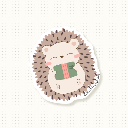 Cute Hedgehog Die Cut Sticker, Vinyl Sticker